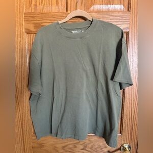 Abercrombie & Fitch Women’s Olive Short Sleeve Tee - 100% Cotton - XL